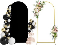 7.2 FT Wedding Arch Backdrop Stand and White Arch Cover Metal Arch Stand
