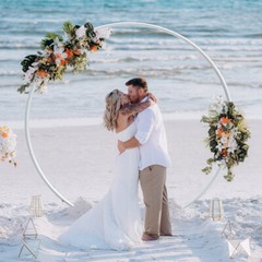 2.2M 2.4M Circle Wedding Arch Single/Double Rail Flower Balloon Garland Arch Dec