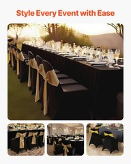 VEVOR 30PCS Black Stretch Spandex Folding Chair Covers for Wedding Party Dining