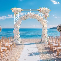 Elegant White Metal Wedding Stand Square Balloon Arch Garden Arbor Frame Decor