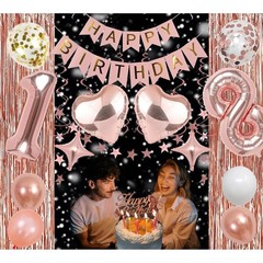 24th Rose Gold Birthday Party Decorations for Women, Rose Gold Happy Birthday…