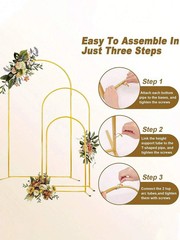 Wedding Arch Backdrop Brackets 7.2ft 6.6ft 6fet Gold Metal Ceremony Shower