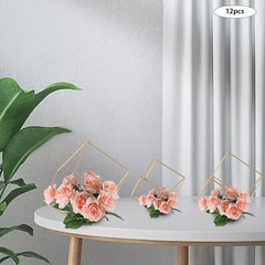 12Pcs Metal Geometric Flower Stand Elegant Gold Wedding Centerpieces Party Decor