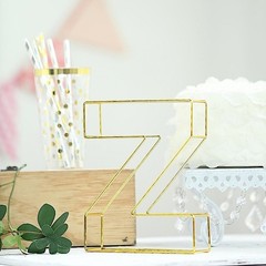 GOLD 8″ tall 3D Metal Wire Letter Z Party Wedding Reception Backdrop Supplies