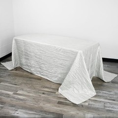– 90 x 132 Inch 6ft Rectangular Crinkle Taffeta 132″ x 90″ (Rectangular) White