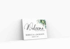 Custom Wedding Welcome Sign Green Flores Flower Outdoor Indoor Sign For Gift