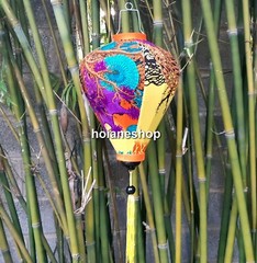 Lot of 16 pcs of 40cm HoiAn silk lanterns with flower printing on fabric