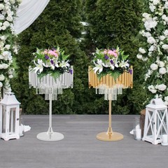 Gold/Silver Flower Stand for Wedding Birthday Party Events,38*68cm Flower Stand