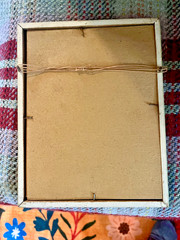 PAIR Antique Old Victorian Photo Frame +Vtg Bride Groom WEDDING Cake TOPPER Gift