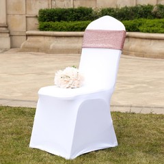 10 Rose Gold Glittered Spandex CHAIR SASHES Wedding Ceremony Party Decorations