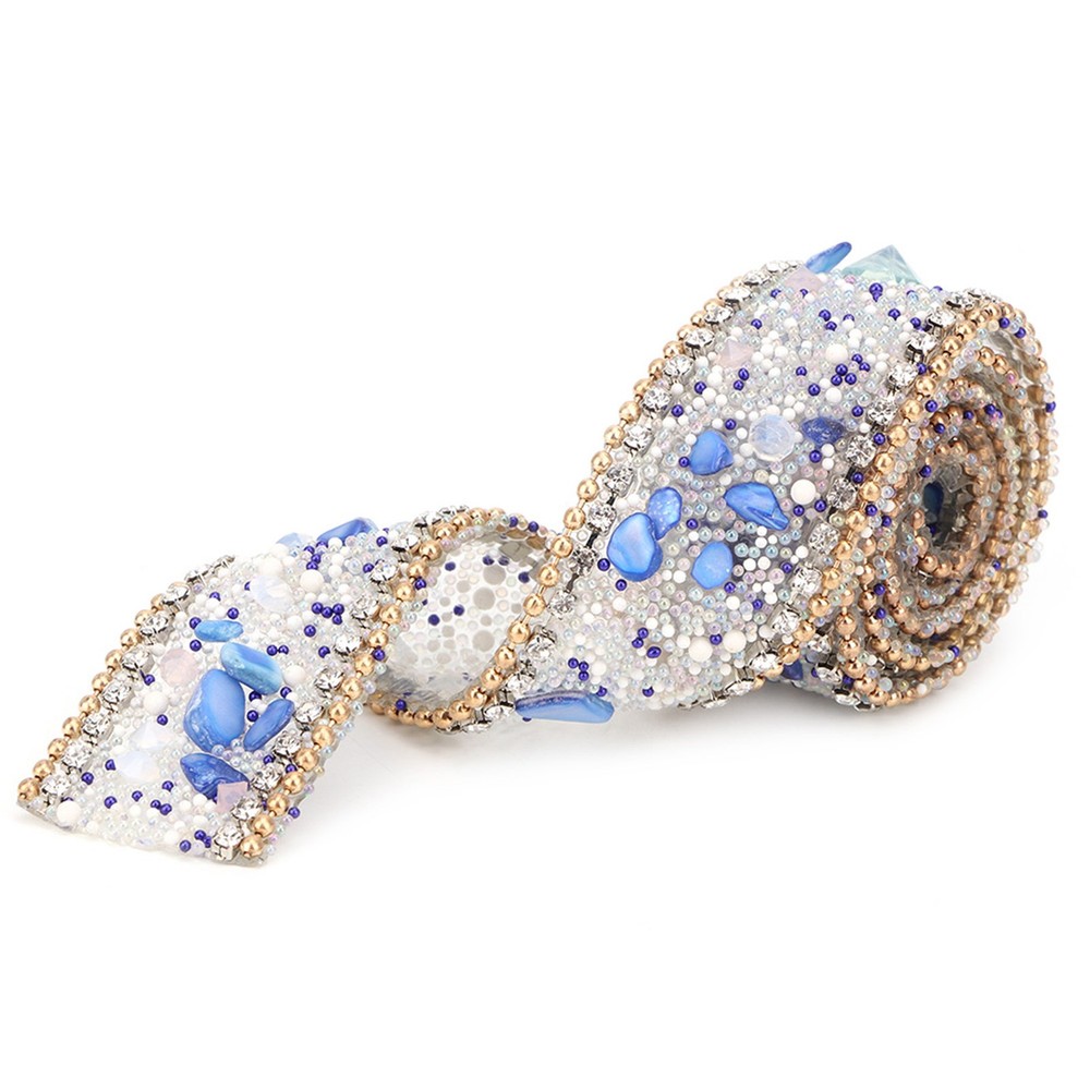 2.5cm DIY Mesh Wrap Roll Crystal Rhinestones Chain Trim Ribbon