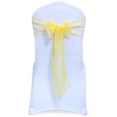 10/20/50/100 Pcs Organza Chair Cover Sash Bow Wedding Party Venue Decoration