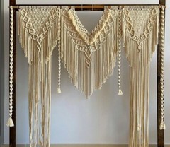 Bohemian Macrame wedding backdrop, Macrame wedding arch, Large Macrame Curtain