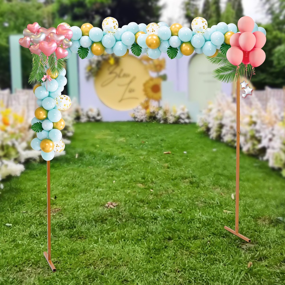 6.56 Ft Gold Wedding Arch Flower Backdrop Decoration Stand Birthday Party Supply