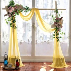 MDS Pack of 1 Wedding Arch Drape Panel (30″ Width x 75ft Long) Sheer Chiffon …