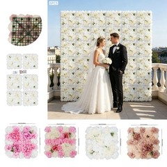 6 Pcs Artificial Flower Wall Panel, Artificial Floral Wall Decoration Backdrop