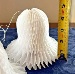 White Paper Honeycomb Wedding Bells Decorations Hanging Set of 4, 6″, 4.5″, 3.5″
