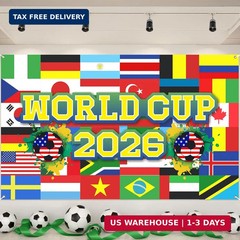 World Football Tournament Cup Celebration Backdrop 43×71 Inch 2026 Vibrant Socce