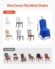 VEVOR 50PCS Royal Blue Stretch Spandex Folding Chair Covers for Wedding Party
