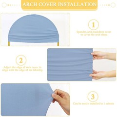 OMKSIH Dusty Blue Arch Cover Set of 2 Wedding Arch Stand Covers 7.2FT 6FT