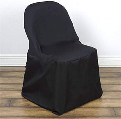 10 Pcs Black Polyester Folding Chair Covers Wedding Linens Reception Party Suppl