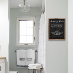 Rustic Bathroom Rules Sign,Farmhouse Toilet Wall Decor,Funny Bathroom Wood Fr…