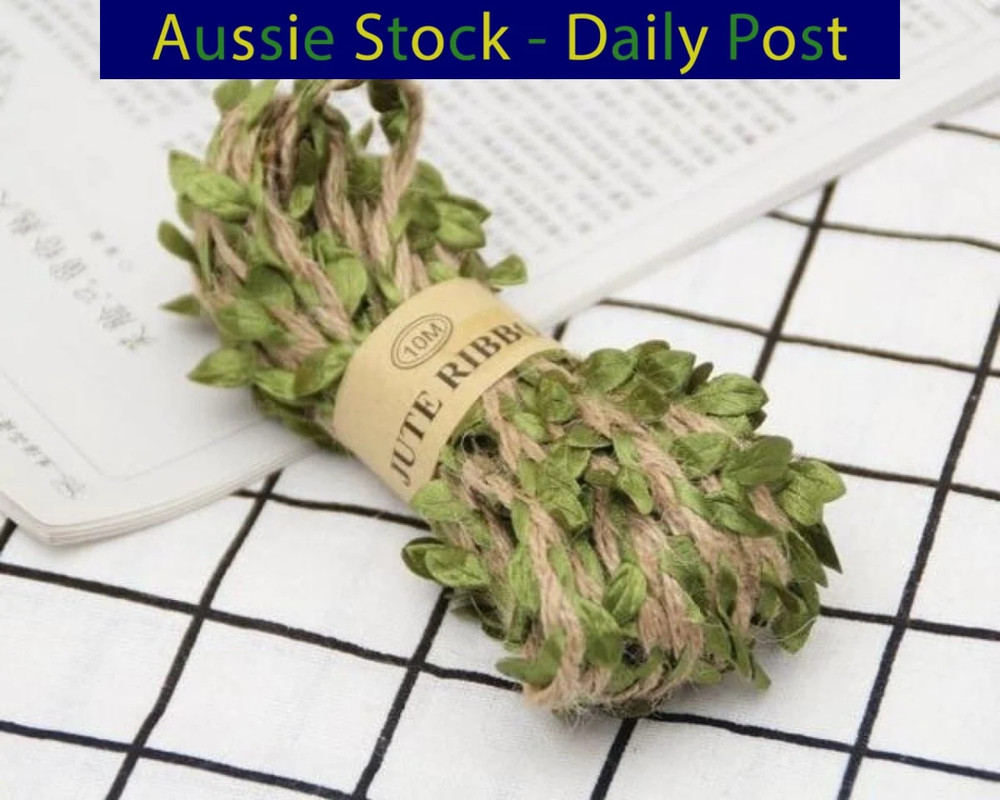 10m Artificial Vine Leaf Hessian Jute Twine Rope Vine Burlap Wedding Decoration