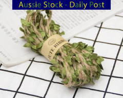 10m Artificial Vine Leaf Hessian Jute Twine Rope Vine Burlap Wedding Decoration