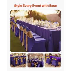 Uimoso 50PCS Purple Stretch Spandex Chair Covers for Weddings and Events