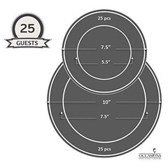 ” OCCASIONS ” 50 Plates Pack (25 Guests)-Vintage Wedding Party Disposable Pla…