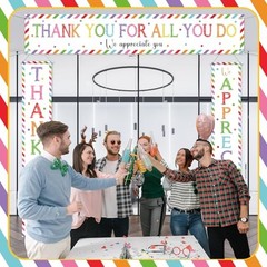 Tingjoo 3 Pcs Employee Appreciation Banner Thank You Door Colorful Classic