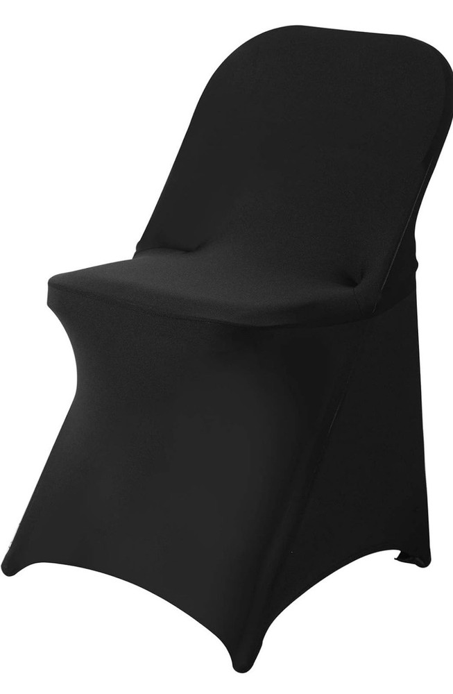 NEW Spandex Folding Chair Covers 20 Pack Black Washable Fabric Special Events