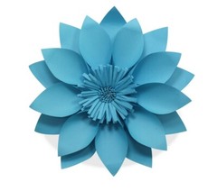 Decor In The Box 5 Piece Handmade Paper Flower Set Fully Assembled -Lunar Blue