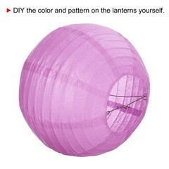 6pcs 8 Inch Folding Hanging Paper Lanterns Medium Lampshade Pink