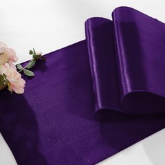 2 Pack Table Runners 12 x 108 Inch, Rectangular Smooth Satin Silk 2Pack Purple