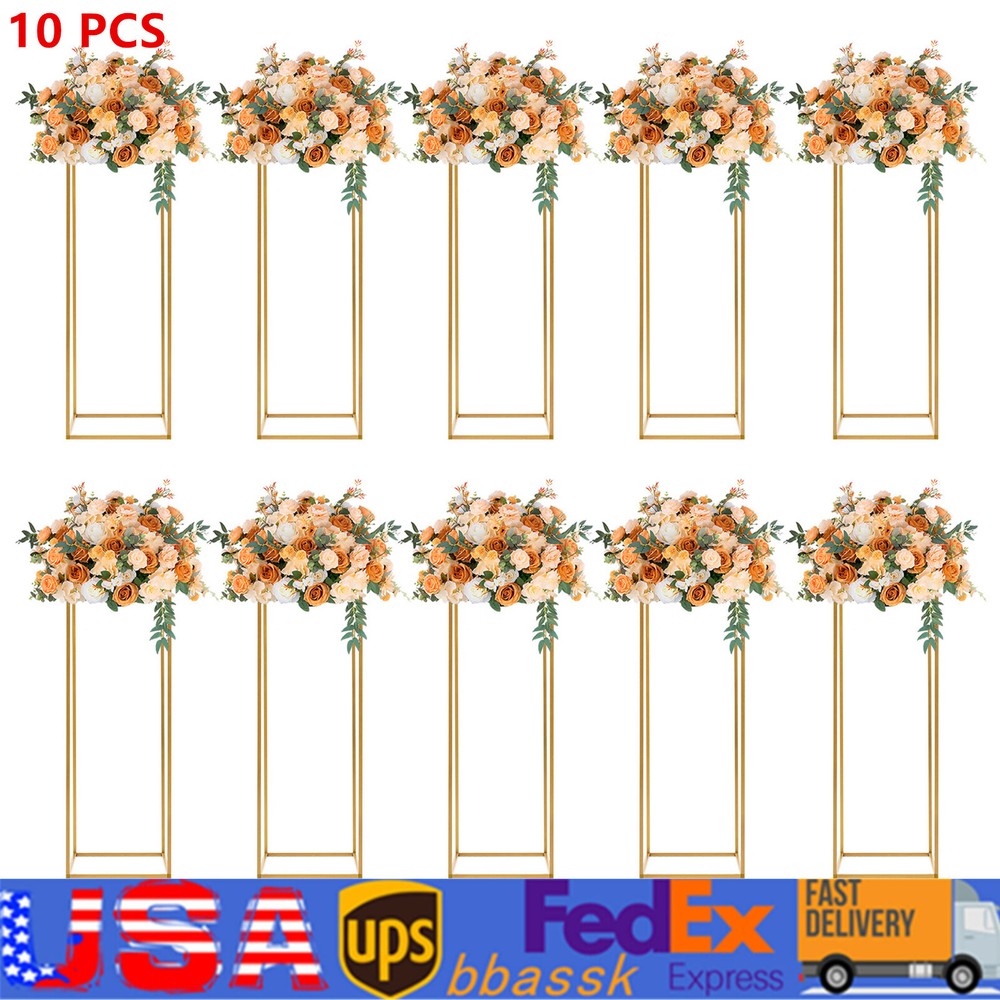 31.4” 10Pcs Tall Gold Metal Flower Stand for Wedding Table Centerpieces Decor