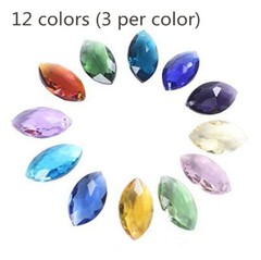 36Pcs 1.5“Chandelier Glass Crystal Lamp Prism Hang Pendant Suncatcher Horse Eye
