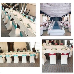 Pack of 50 Stretch Royal Blue Chair Sashes for Wedding, Elastic Lycra Chair B…