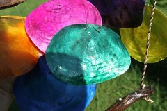 Tropical Colors Beach Wedding Hanging Seashell Decor, 23″+, 1 of G-48