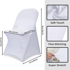 50pc Spandex Folding Chair Covers Universal Stretch Washable Fitted Slipcover