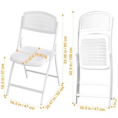 Ytaoka Folding Chair White Foldable Chair with Breathable Mesh Seat and Sturd…
