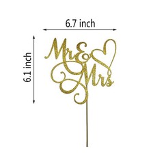 Gold Glitter Mr & Mrs Cake Topper – Wedding, Engagement, Wedding Anniversary …