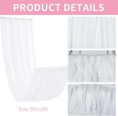 Elegant White Sheer Chiffon Ceiling Drapes Kit for Weddings & Events