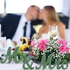 Sage Green 3 Pcs Mr & Mrs Table Decor – Rustic Wedding Centerpieces & Photo Prop