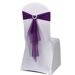 10X Stretch Chair Cover Band Bow Slider Sashes with Buckle Banquet Wedding
