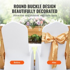 VEVOR 50/100PCS Gold Stretch Spandex Chair Sashes Elastic Party Dining