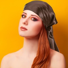35 Inch Square Satin Head Scarf Silk Feeling Hair Scarf, Dark Brown