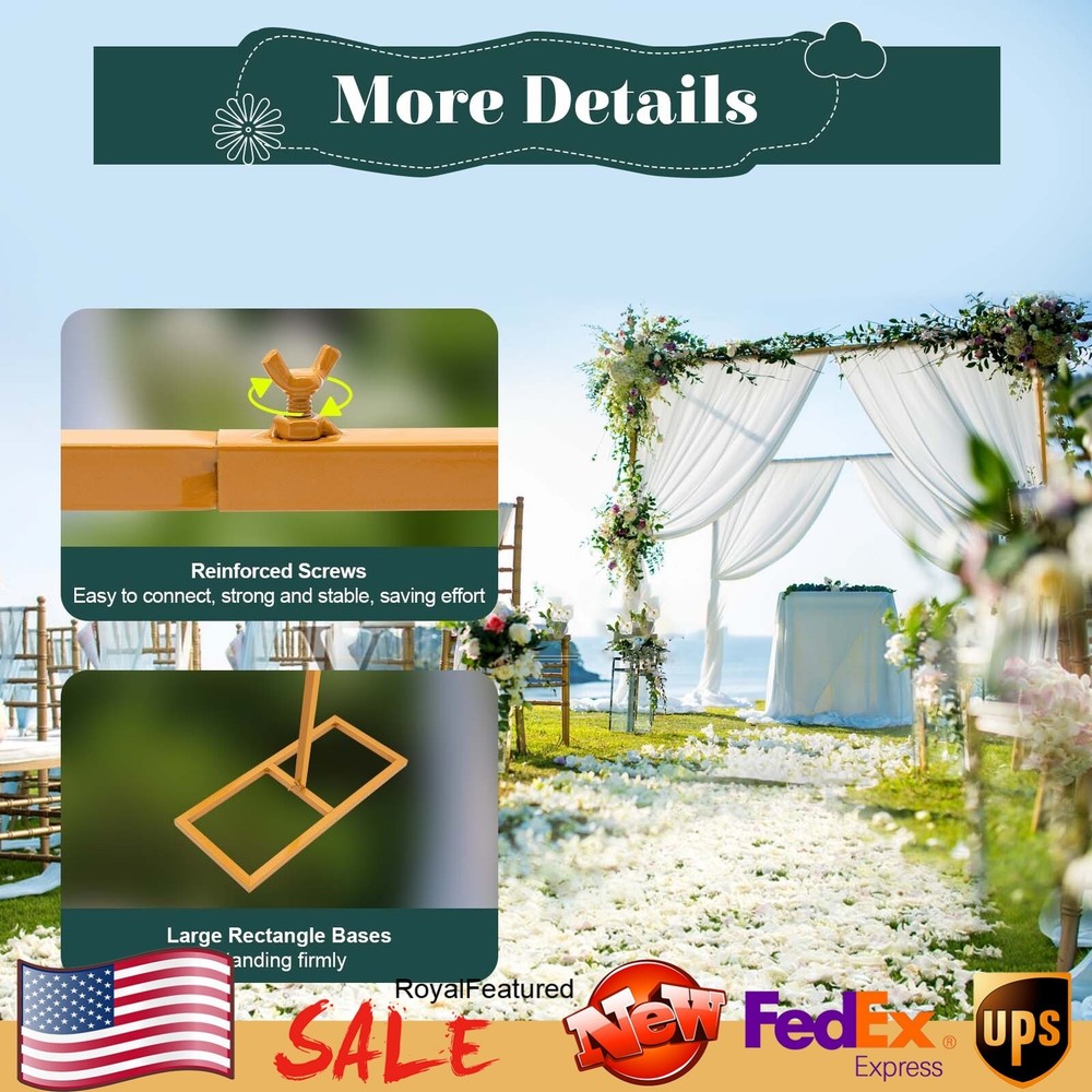 9.8×9.8FT Wedding Arch Metal Stand Backdrop Flower Balloon Frame Party Event Dec