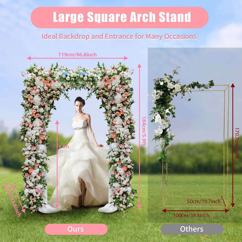 Tall Gold Metal Flower Stand for Wedding Table Centerpieces Decor 119*60*184cm