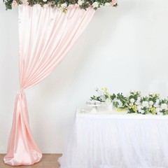 8×10 ft BLUSH Satin CURTAIN Wedding Photography Backdrop Panel Party Decorations